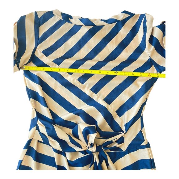 Size 2 100% Silk Diane Von Furstenburg Striped Leron Dress Short sleeves - Picture 9 of 13